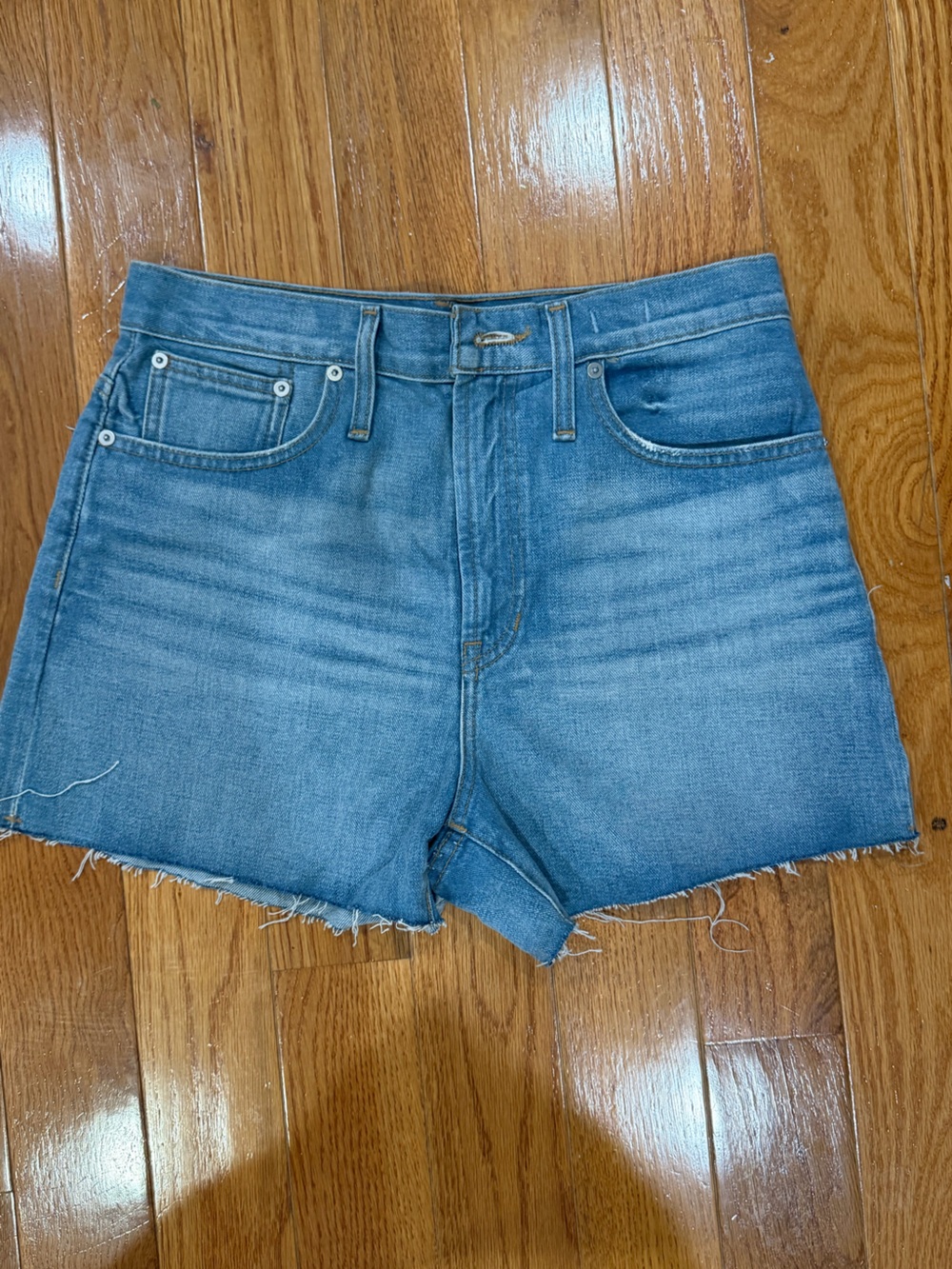Madewell Medium Blue High-Rise Denim Cutoff Shorts